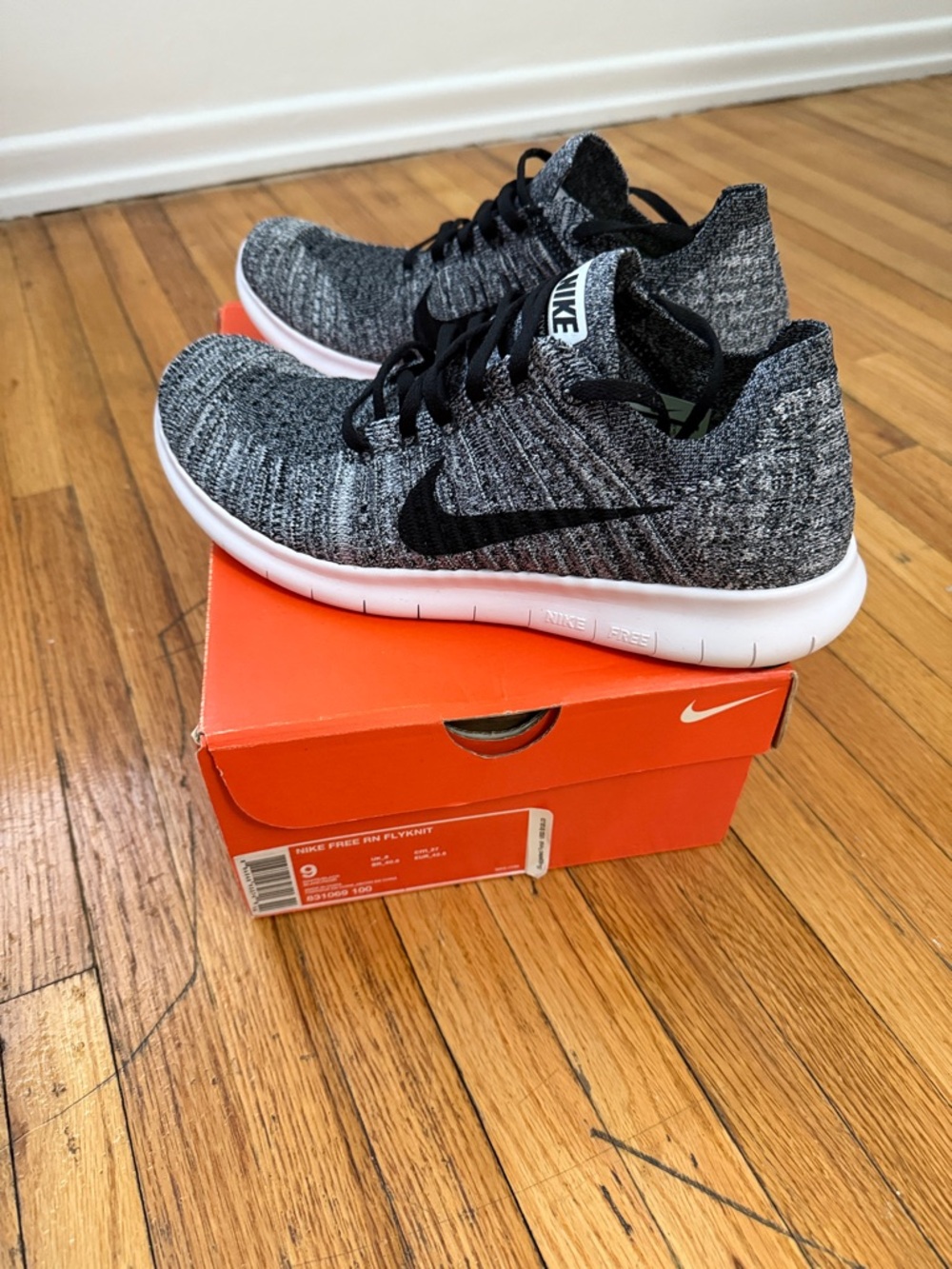 Nike Grey and Black Knit Running Sneakers
